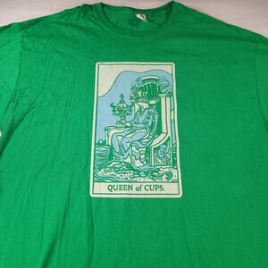 Queen of Cups Fruit of the Loom T-Shirt Adult Mens Size Extra Large XL Green